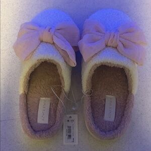 Altar'd State Cream and Pink Kids Slippers